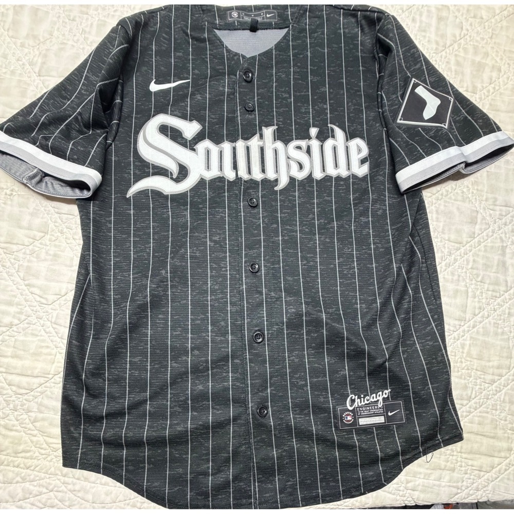 Nike Chicago White Sox Baseball Jersey Mens M Grey Southside City Connect MLB